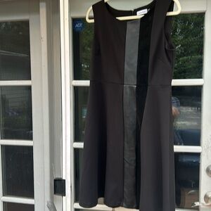Calvin Klein Black Dress w/ Leather/Suede detail- 12